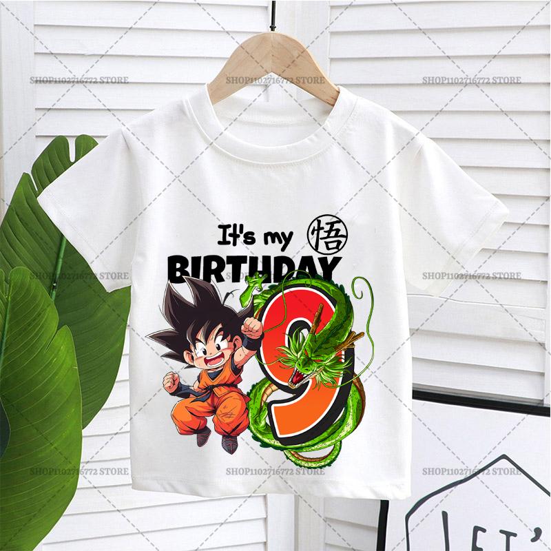 New Dragons Ball T-shirt Boy Number Birthday Clothes Fashion Goku Anime Figure Print Clothing Top Kid Summer Breathable Top Gift size 130cm
New Dragons Ball T-shirt Boy Number Birthday Clothes Fashion Goku Anime Figure Print Clothing Top Kid Summer Breathable Top Gift size 130cm