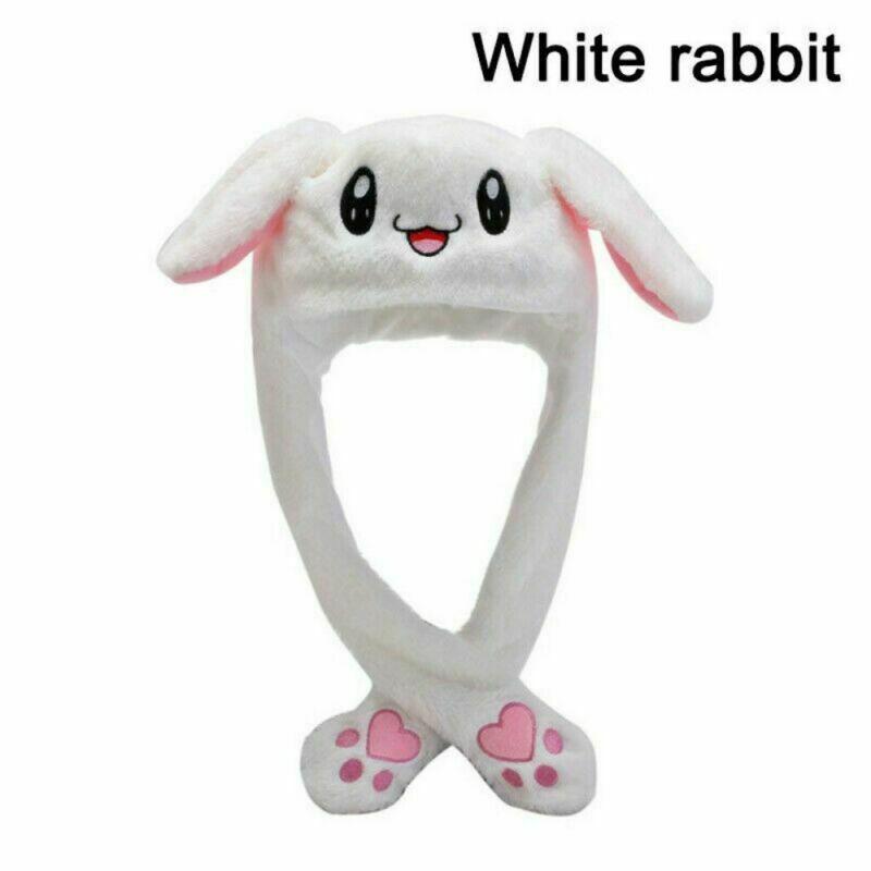 Kawaii Hat Светящиеся кроличьи уши Hat Net Red Те же милые щипковые ушки будут перемещать осень и зиму Теплая кроличья шапка белый