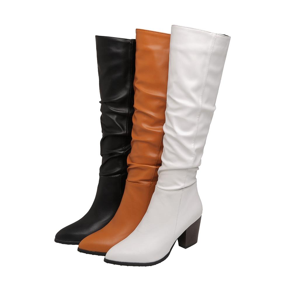 Women s high-heeled boots autumn and winter temperament versatile thick heel solid color large size medium boots 46 коричневий
Women s high-heeled boots autumn and winter temperament versatile thick heel solid color large size medium boots 46 коричневий