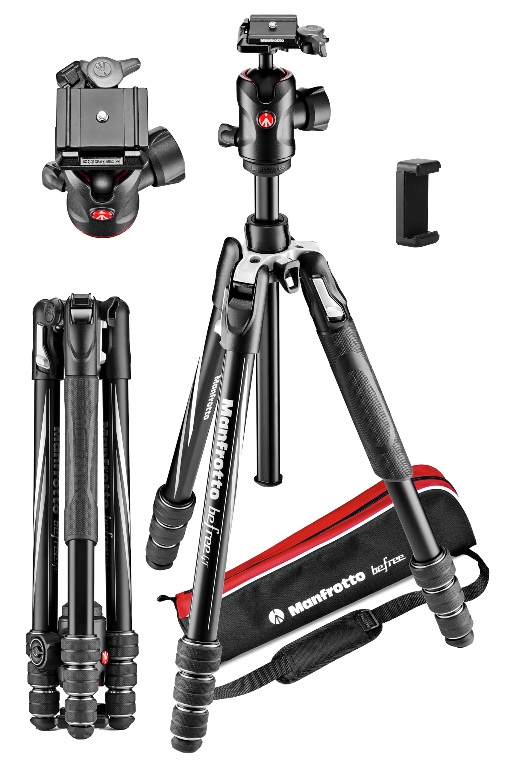 Manfrotto befree GT Travel Twist Maximum Height Folded Height Weight Load Capacity Ball JP A00005BMN Tripod, Aluminum, 4-Section, Lock, 164cm, 43cm,
Manfrotto befree GT Travel Twist Maximum Height Folded Height Weight Load Capacity Ball JP A00005BMN Tripod, Aluminum, 4-Section, Lock, 164cm, 43cm,