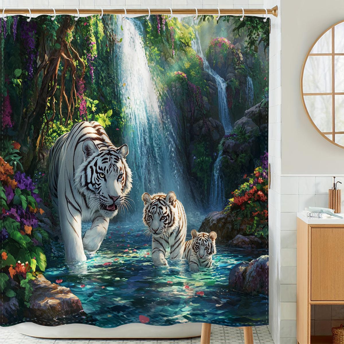 A Majestic Tiger Family Shower Curtain: Bring the Beauty of Nature into Your Bathroom with This Stunning Design Featuring W90XH180cm
A Majestic Tiger Family Shower Curtain: Bring the Beauty of Nature into Your Bathroom with This Stunning Design Featuring W90XH180cm