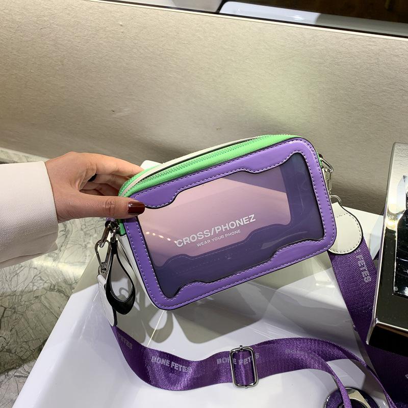 Summer small fresh transparent contrasting color bag women s new personalized fashion shoulder messenger bag small square bag фиолетовый
Summer small fresh transparent contrasting color bag women s new personalized fashion shoulder messenger bag small square bag фиолетовый