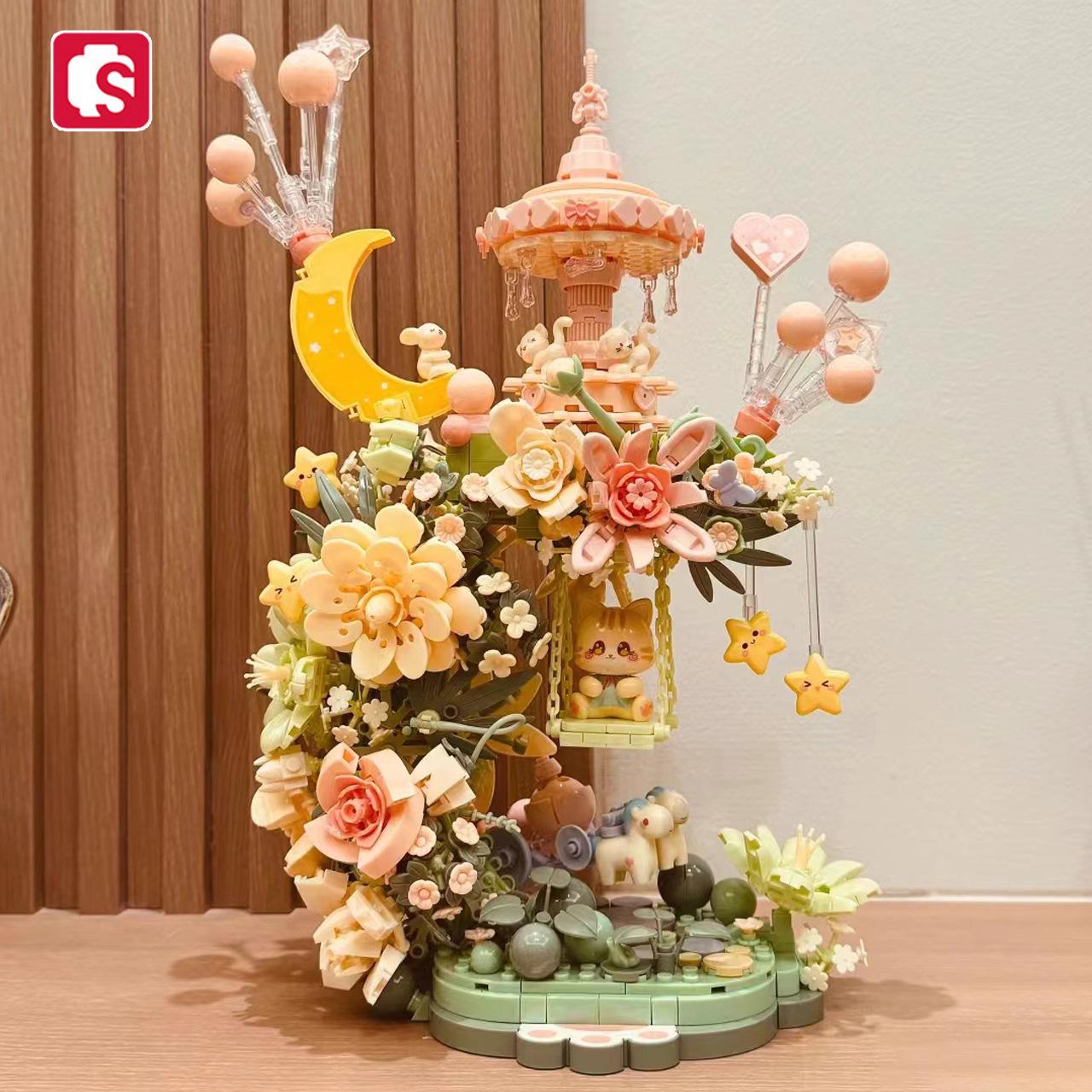 Senbao Moonlight Interlocking Building Block Set: Holiday Music Box Toy & Desktop Ornament Gift for Girls.
Senbao Moonlight Interlocking Building Block Set: Holiday Music Box Toy & Desktop Ornament Gift for Girls.