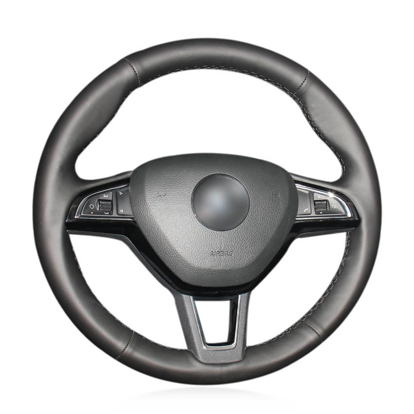 Сшитый вручную Нескользящий прочный чехол из микрофибры для автомобиля, чехол на руль для Skoda Octavia 2017 Fabia 2016 2017 
Сшитый вручную Нескользящий прочный чехол из микрофибры для автомобиля, чехол на руль для Skoda Octavia 2017 Fabia 2016 2017