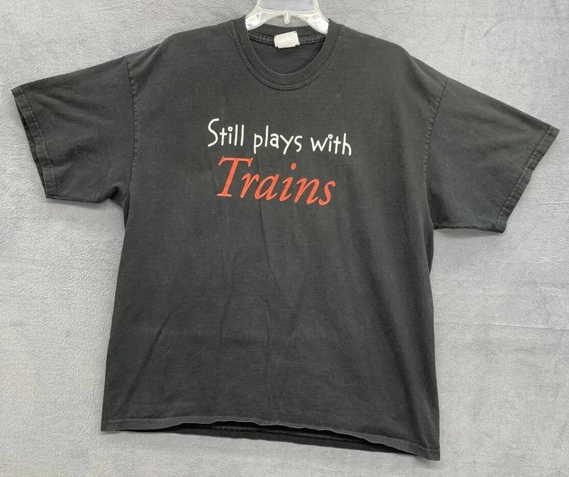 Lee 100% Cotton Graphic T-Shirt Men s Size X-Large Black STILL PLAYS WITH TRAINS 2XL
Lee 100% Cotton Graphic T-Shirt Men s Size X-Large Black STILL PLAYS WITH TRAINS 2XL