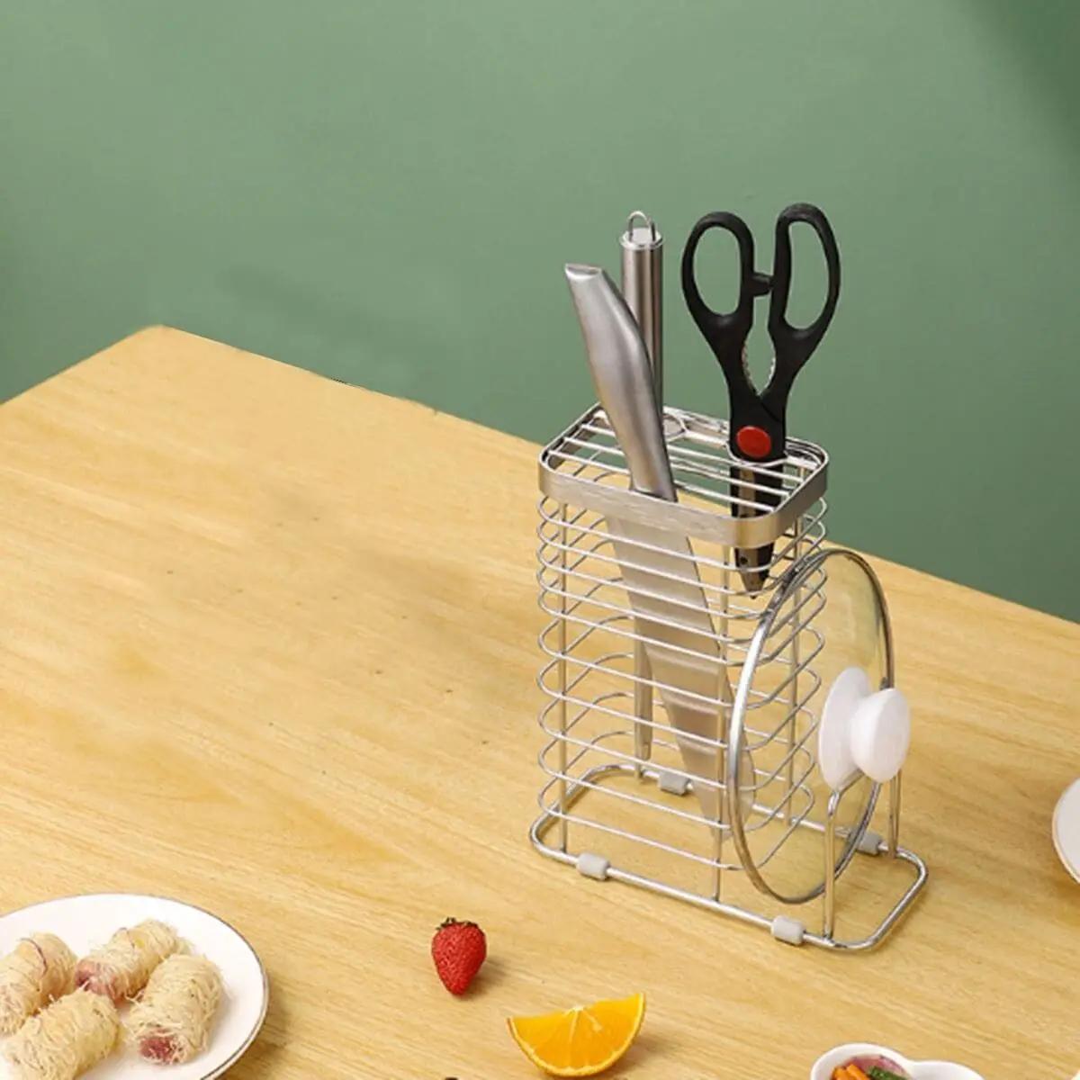 1 шт. Подставка для ножей, Настольная многофункциональная подставка для хранения ножей с держателем для разделочной доски серебряный
1 шт. Подставка для ножей, Настольная многофункциональная подставка для хранения ножей с держателем для разделочной доски серебряный