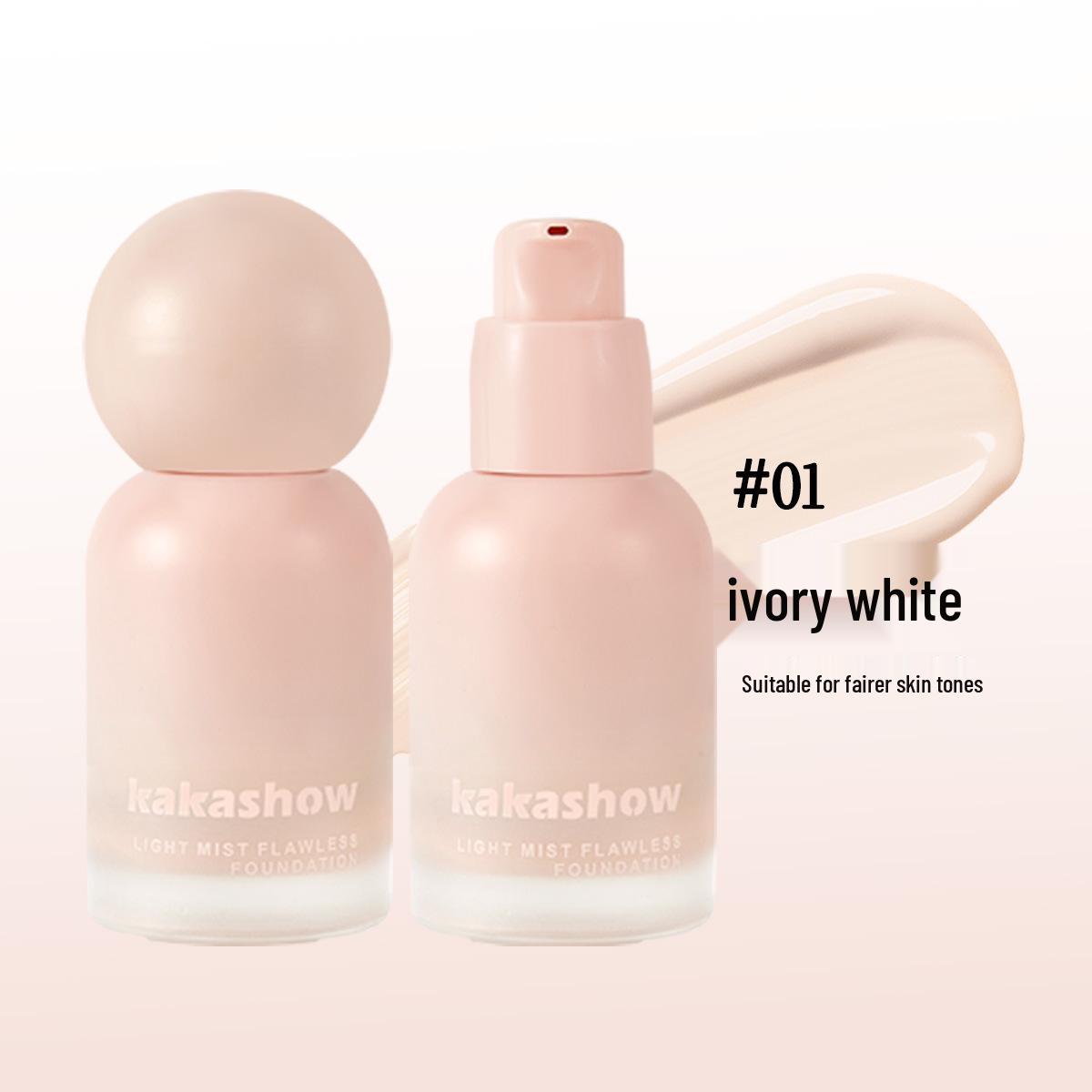 Kakashow Flawless Light Mist Hydrating Foundation: Long-lasting, Non-Caking, Non-Smudging, Ideal for Dry & Oily Skin.
Kakashow Flawless Light Mist Hydrating Foundation: Long-lasting, Non-Caking, Non-Smudging, Ideal for Dry & Oily Skin.