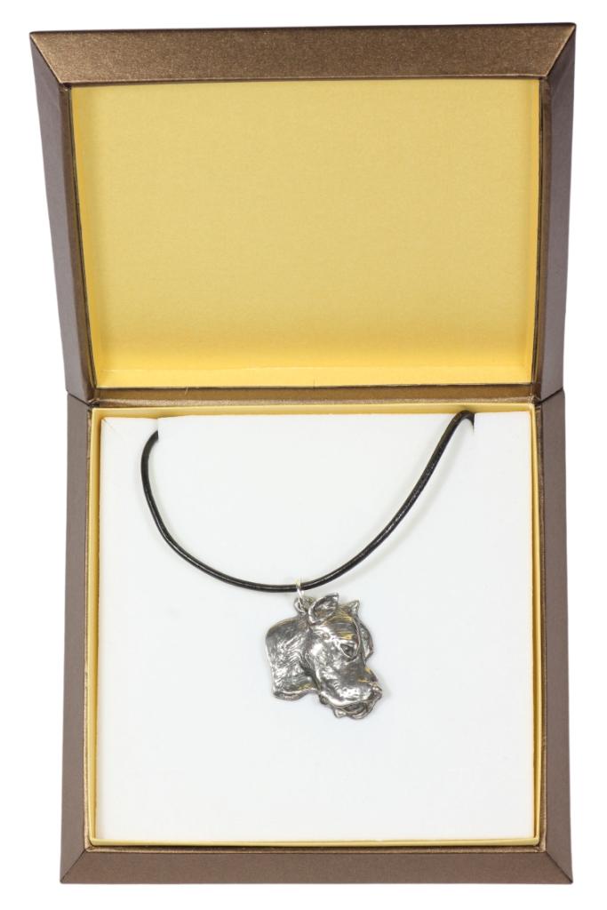 Dogo Argentino - Dog necklace in gift box, silver-plated locket for dog fan, striking pendant by Art-Dog brand срібний
Dogo Argentino - Dog necklace in gift box, silver-plated locket for dog fan, striking pendant by Art-Dog brand срібний