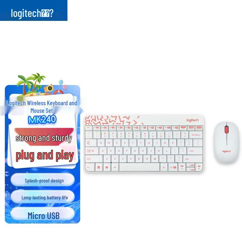 Logitech MK240 Nano Wireless Keyboard and Mouse Combo
Logitech MK240 Nano Wireless Keyboard and Mouse Combo
