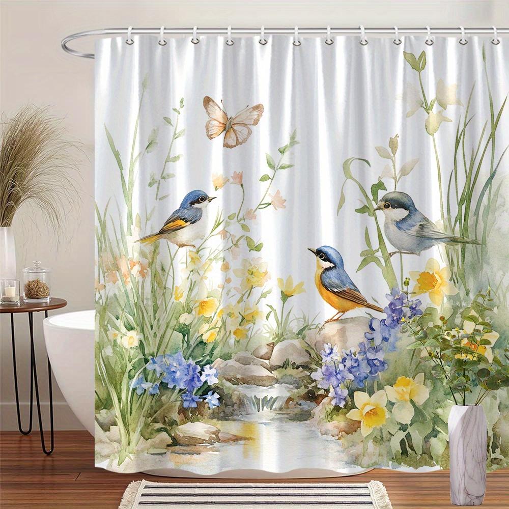Watercolor Birds And Flowers Shower Curtain Waterproof Easy To Clean Privacy Protection Print Nature Garden Art Design 12 Hooks W60H190(CM)-1 Pcs
Watercolor Birds And Flowers Shower Curtain Waterproof Easy To Clean Privacy Protection Print Nature Garden Art Design 12 Hooks W60H190(CM)-1 Pcs