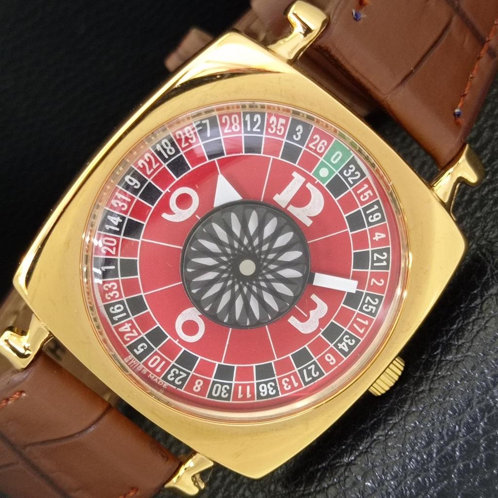 SWISS VINTAGE HAND-WINDING MENS REFURBISHED ROULETTE RED DIAL WATCH a701112-5 R205b-a701112
SWISS VINTAGE HAND-WINDING MENS REFURBISHED ROULETTE RED DIAL WATCH a701112-5 R205b-a701112