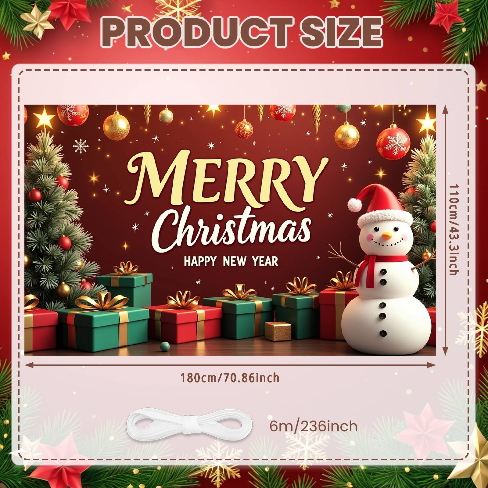 Merry Christmas Banner Gift Box Ornament Christmas Banner Happy New Year Banner Colorful Bauble For New Year Celebration Indoor
Merry Christmas Banner Gift Box Ornament Christmas Banner Happy New Year Banner Colorful Bauble For New Year Celebration Indoor