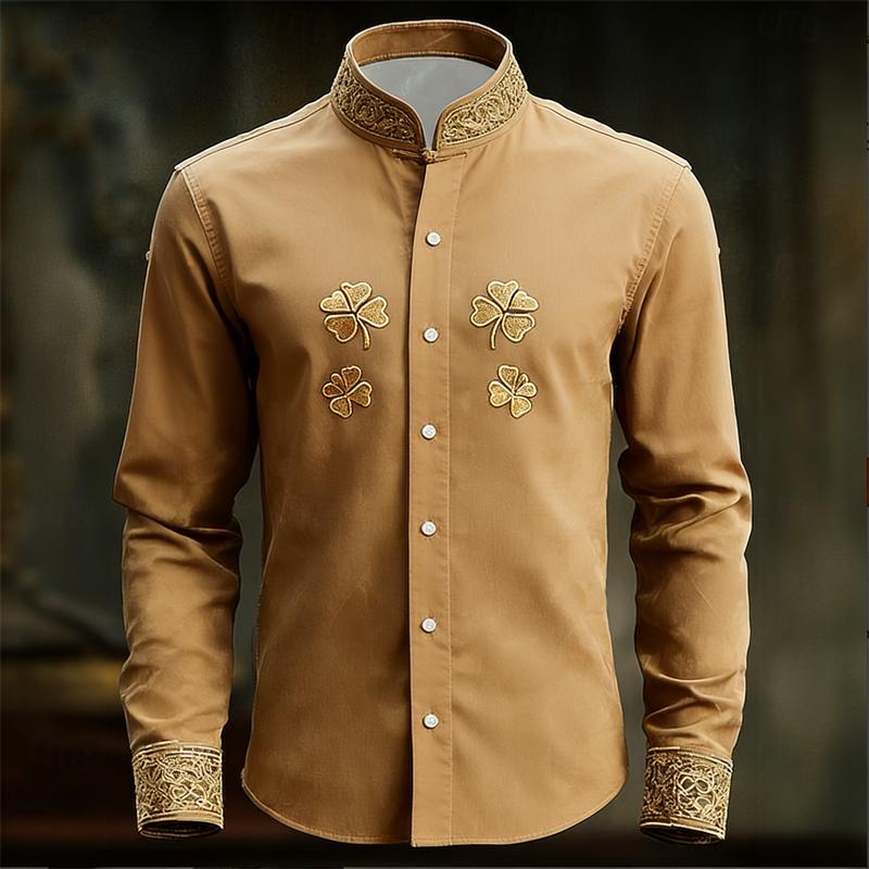 Men s Floral Long Sleeved Shirt with Gold 3D Clover Print Fashionable and Luxurious Long Sleeved Shirt XXS
Men s Floral Long Sleeved Shirt with Gold 3D Clover Print Fashionable and Luxurious Long Sleeved Shirt XXS
