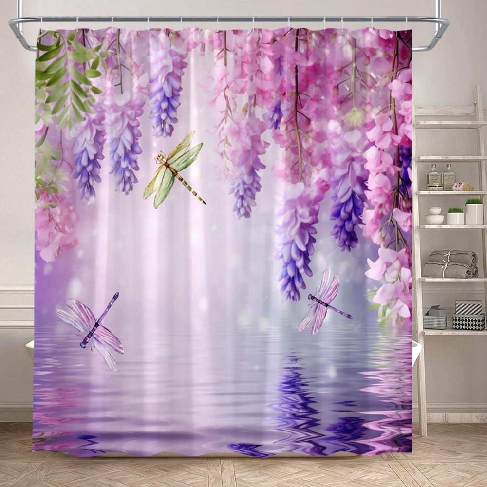 Rustic Floral Butterfly Shower Curtains Purple Vine Flowers Plant Nature Scenery Polyester Bathroom Curtain Decor Set With Hooks W60H190(CM)-1 Pcs
Rustic Floral Butterfly Shower Curtains Purple Vine Flowers Plant Nature Scenery Polyester Bathroom Curtain Decor Set With Hooks W60H190(CM)-1 Pcs