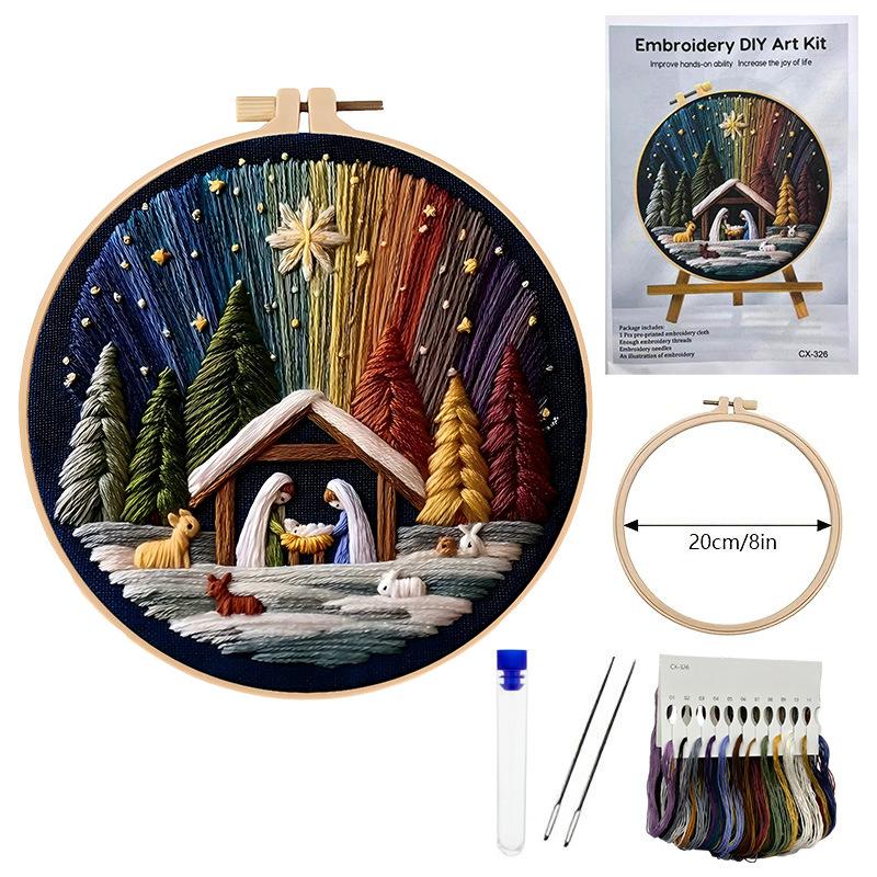 Jesus Birth Christmas Embroidery Kit with EN Instructions Thread Tool Cross Stitch Kit for DIY Holiday Gifts
Jesus Birth Christmas Embroidery Kit with EN Instructions Thread Tool Cross Stitch Kit for DIY Holiday Gifts