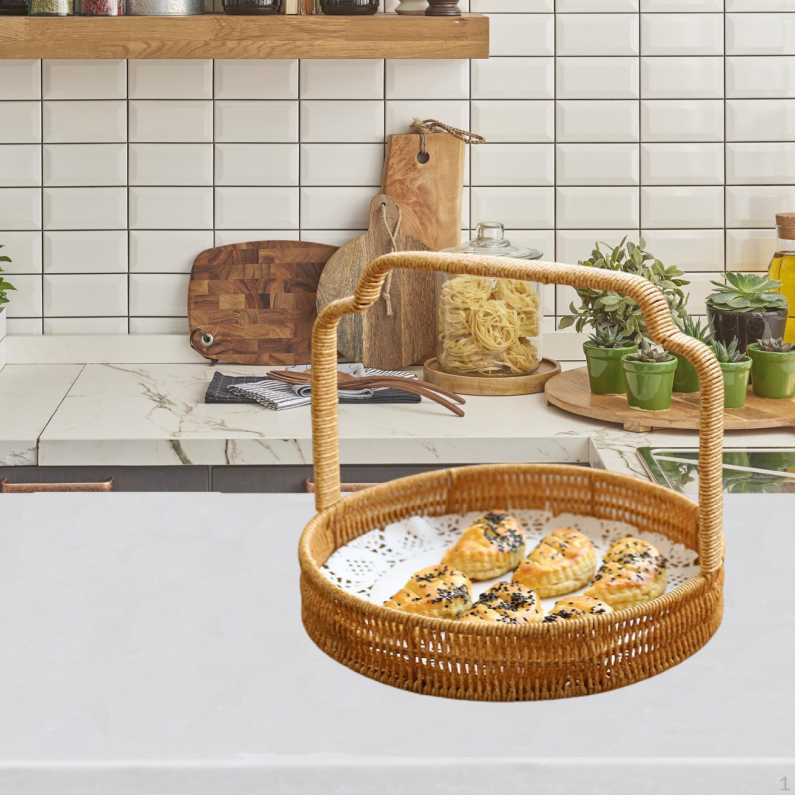 Fruit Bread Basket Imitation Rattan Candy Tabletop Serving Tray with Handle for Camping Beach Without Lid
Fruit Bread Basket Imitation Rattan Candy Tabletop Serving Tray with Handle for Camping Beach Without Lid
