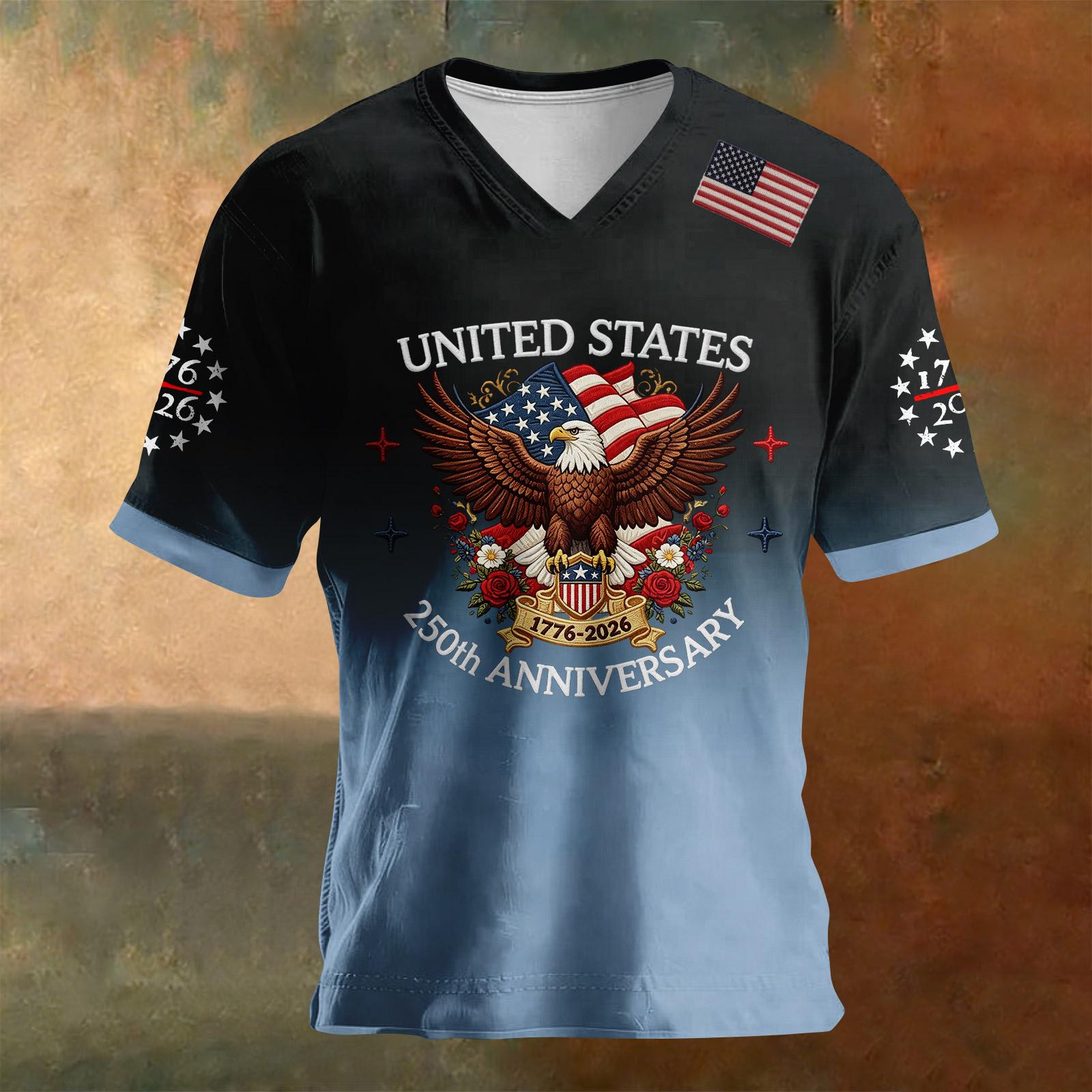 Men s V Neck Short Sleeve Shirt United States 250th Anniversary Independence Day Printed Casual Comfortable Tee L циан
Men s V Neck Short Sleeve Shirt United States 250th Anniversary Independence Day Printed Casual Comfortable Tee L циан