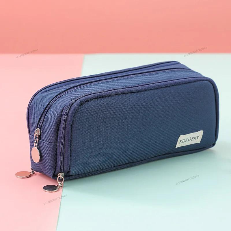 Черный пенал с большим пространством для хранения, 2 отделения, двусторонний открывающийся органайзер для канцелярских принадлежностей для школьников
Черный пенал с большим пространством для хранения, 2 отделения, двусторонний открывающийся органайзер для канцелярских принадлежностей для школьников