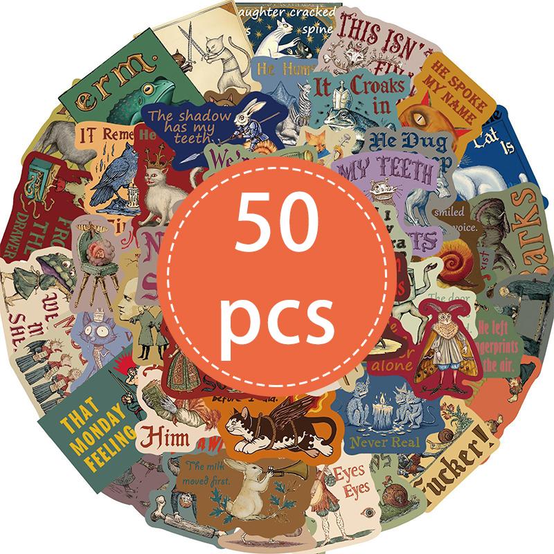 50PCS Cartoon Middle Ages Stickers Pack Vintage Gothic Medieval Ugly Cat Decals Waterproof Vinyl Decal for Scrapbook, Laptop
50PCS Cartoon Middle Ages Stickers Pack Vintage Gothic Medieval Ugly Cat Decals Waterproof Vinyl Decal for Scrapbook, Laptop