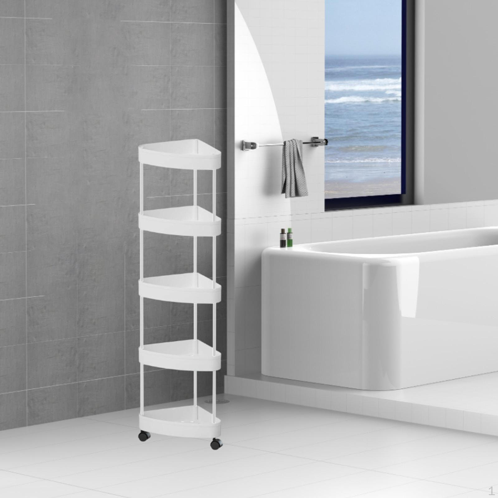 Угловая полка-держатель для хранения с колесиками, сливная корзина для ванной комнаты 5 Tier White
Угловая полка-держатель для хранения с колесиками, сливная корзина для ванной комнаты 5 Tier White