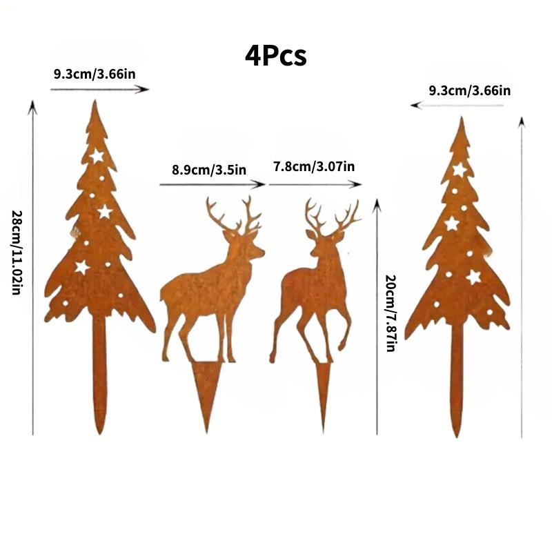4pcs Vintage Rustic Metal Spruce Tree and Deer Garden Stakes,Outdoor Lawn and Patio Decoration Plant Plug,Suitable for Christmas
4pcs Vintage Rustic Metal Spruce Tree and Deer Garden Stakes,Outdoor Lawn and Patio Decoration Plant Plug,Suitable for Christmas