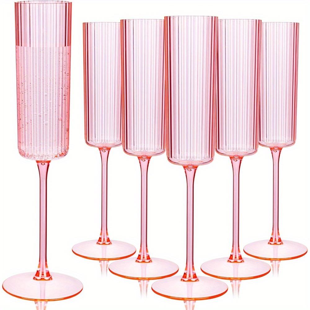 6pcs Champagne Flutes Ribbed Disposable Champagne Glasses Vintage Mimosa Glasses with Long Stem Elegant Sparkling Wine Stemware Plastic Striped Cups 6pcs pink
6pcs Champagne Flutes Ribbed Disposable Champagne Glasses Vintage Mimosa Glasses with Long Stem Elegant Sparkling Wine Stemware Plastic Striped Cups 6pcs pink