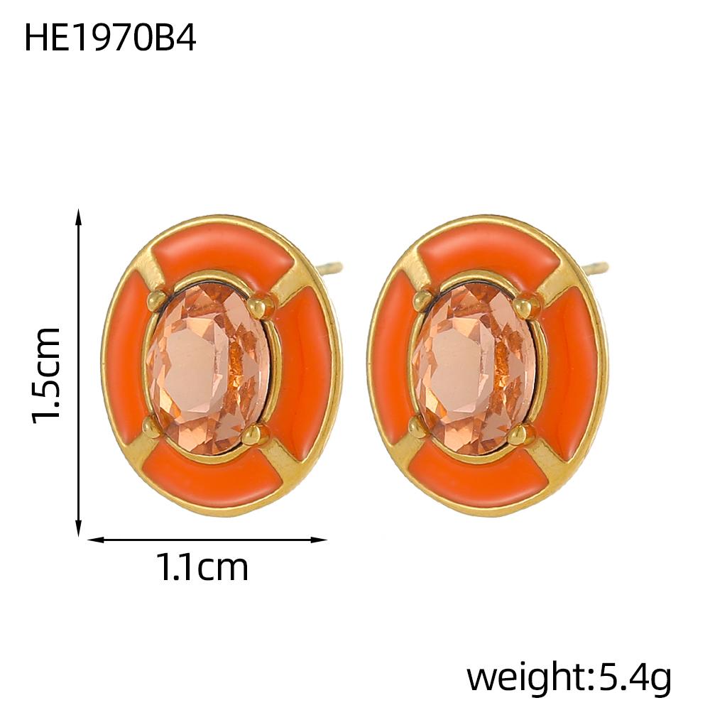 CARLIDANA Fashion Geometric Round Multicolor Zircon Earrings Creative Smooth Enamel Stainless Steel Stud Earrings for Women
CARLIDANA Fashion Geometric Round Multicolor Zircon Earrings Creative Smooth Enamel Stainless Steel Stud Earrings for Women