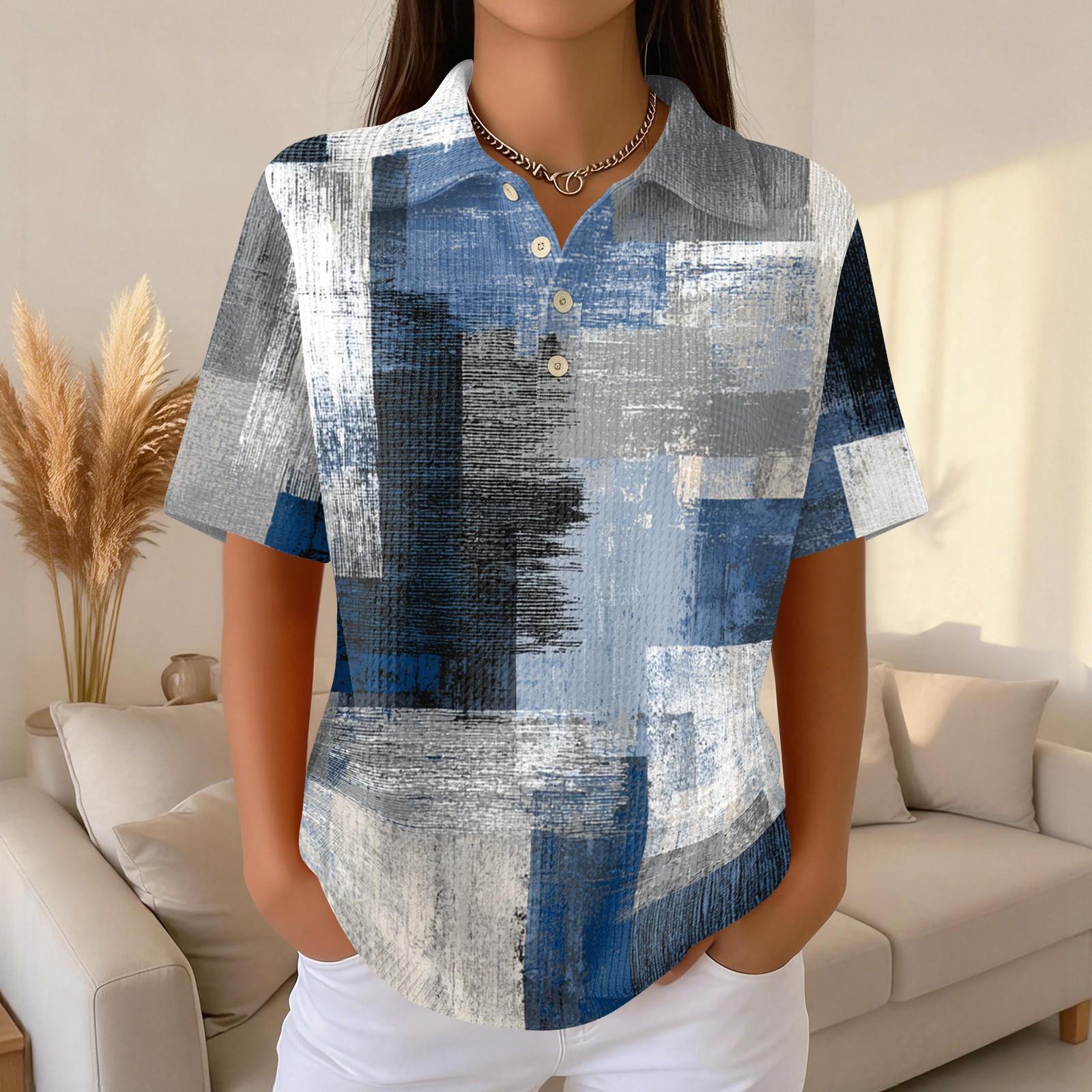 Women s Casual Short Sleeve Retro Floral Print Waffle Knit Polo Shirt Button Down Top with Classic Collar for Everyday Wear S синий
Women s Casual Short Sleeve Retro Floral Print Waffle Knit Polo Shirt Button Down Top with Classic Collar for Everyday Wear S синий