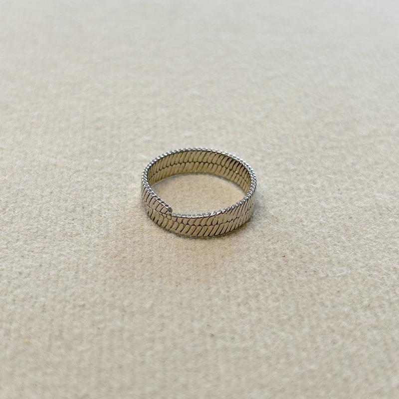 Французское ретро золотое эластичное кольцо «змеиная кость»: Роскошное металлическое заявление для женщин платиновый