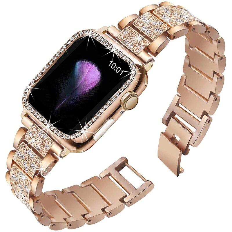 Браслет с металлическими звеньями + чехол для Apple Watch Band 41 мм, 45 мм, 40 мм, 44 мм, ремешок из нержавеющей стали с бриллиантами, подходит для iWatch 8, 7, 6 SE, 5, 4, ремень
Браслет с металлическими звеньями + чехол для Apple Watch Band 41 мм, 45 мм, 40 мм, 44 мм, ремешок из нержавеющей стали с бриллиантами, подходит для iWatch 8, 7, 6 SE, 5, 4, ремень
