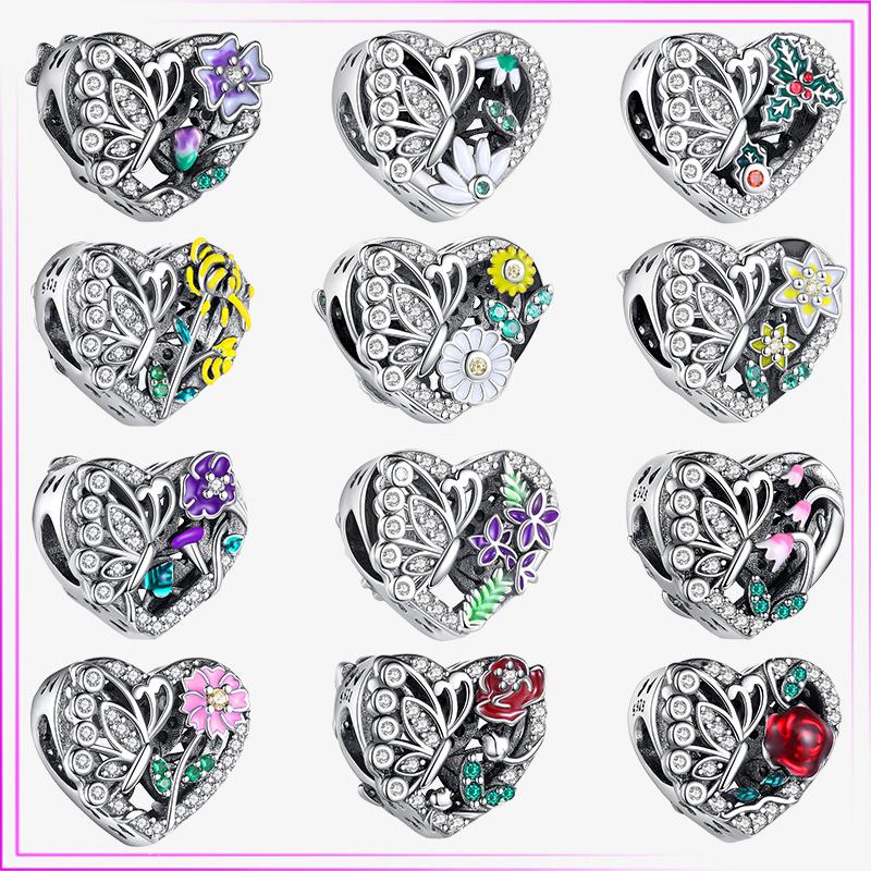 New 925 Sterling Silver Morning Glory Violet Holly Bead Heart Charm plata de ley 925 For Original Pendant Bracelet Women Jewelry
New 925 Sterling Silver Morning Glory Violet Holly Bead Heart Charm plata de ley 925 For Original Pendant Bracelet Women Jewelry