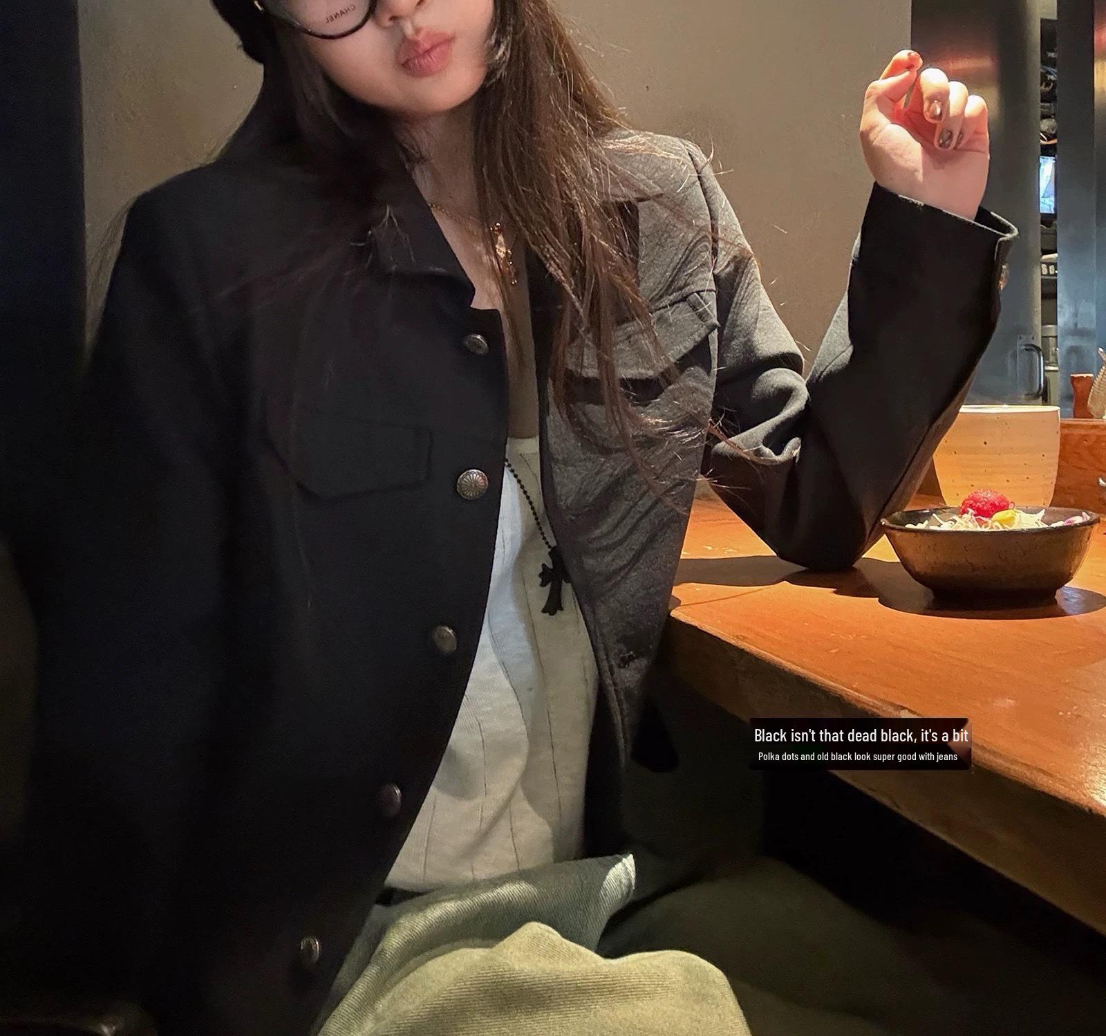Women s Vintage Korean Style Black Turn-Down Collar Jacket - Short Casual Coat for Early Autumn Large
Women s Vintage Korean Style Black Turn-Down Collar Jacket - Short Casual Coat for Early Autumn Large
