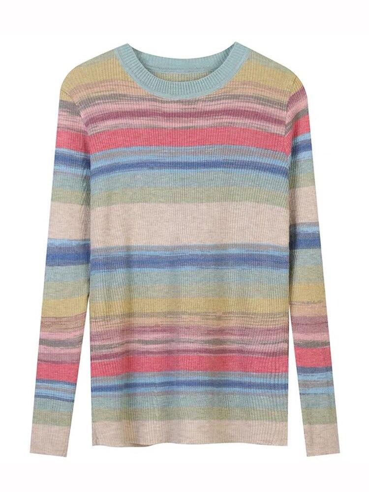 Тонкий осенний женский свитер в милую радужную полоску, базовый укороченный топ y2k, пуловер, вязаный джемпер в стиле Харадзюку, B-189 M
Тонкий осенний женский свитер в милую радужную полоску, базовый укороченный топ y2k, пуловер, вязаный джемпер в стиле Харадзюку, B-189 M