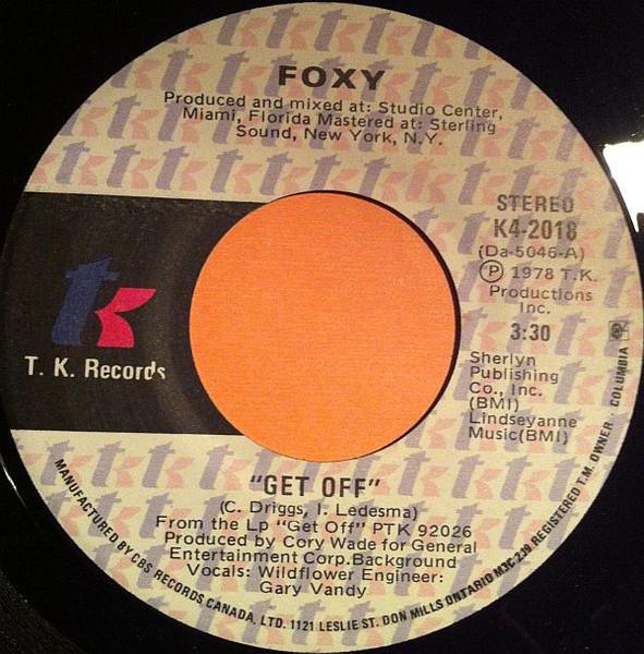 7inch Record FOXY - Get Off K42018 T.K. Records 1978 Canada Dance & Electronica Used
7inch Record FOXY - Get Off K42018 T.K. Records 1978 Canada Dance & Electronica Used