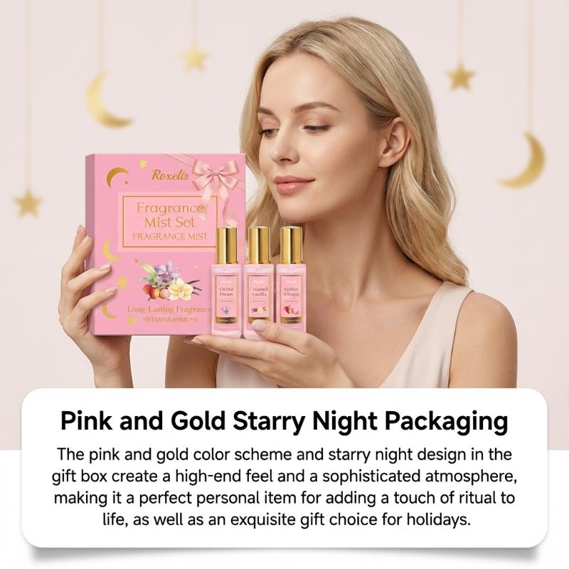 Roxelis Pink Gold Star Moon Fragrance Gift Box Offers A Variety Of Natural, Fresh, Elegant And Charming Fragrances one size
Roxelis Pink Gold Star Moon Fragrance Gift Box Offers A Variety Of Natural, Fresh, Elegant And Charming Fragrances one size