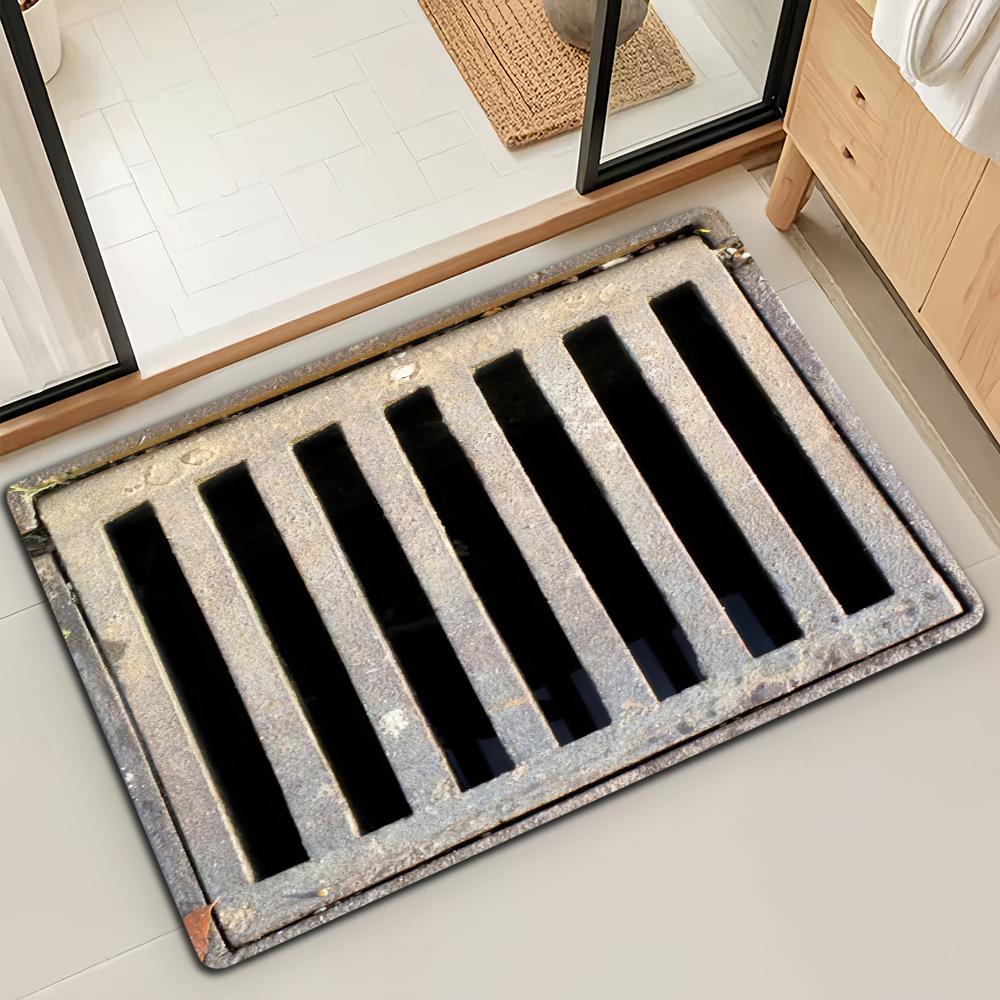 Iron Drain Grate Cast Door Mat Bath Microfiber Decorative Versatile Flannel Floor Mat Quick Dry Absorbent Non-slip Sole 40cm x 60cm
Iron Drain Grate Cast Door Mat Bath Microfiber Decorative Versatile Flannel Floor Mat Quick Dry Absorbent Non-slip Sole 40cm x 60cm