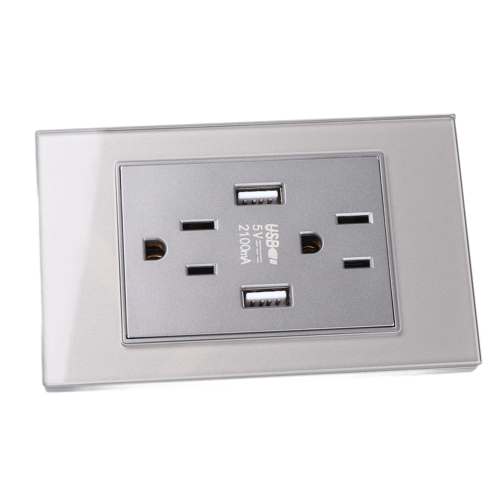 118 Series USB Socket 2.1A Tempered Glass Panel USB Plug Outlet Grey
118 Series USB Socket 2.1A Tempered Glass Panel USB Plug Outlet Grey