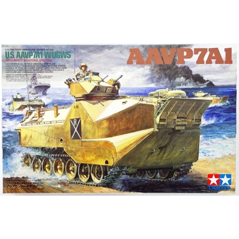 Tamiya Military Miniature Series Американская штурмовая плавающая машина AAVP7A1 Up Gun Sea Dragon 35159 1/35 № 159
Tamiya Military Miniature Series Американская штурмовая плавающая машина AAVP7A1 Up Gun Sea Dragon 35159 1/35 № 159