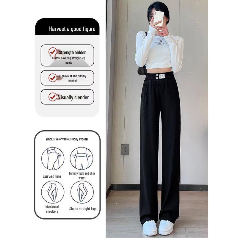 Women s Autumn Petite High-Waist Ice Silk Drape Pants - Loose, Straight-Leg, Floor-Length. S
Women s Autumn Petite High-Waist Ice Silk Drape Pants - Loose, Straight-Leg, Floor-Length. S