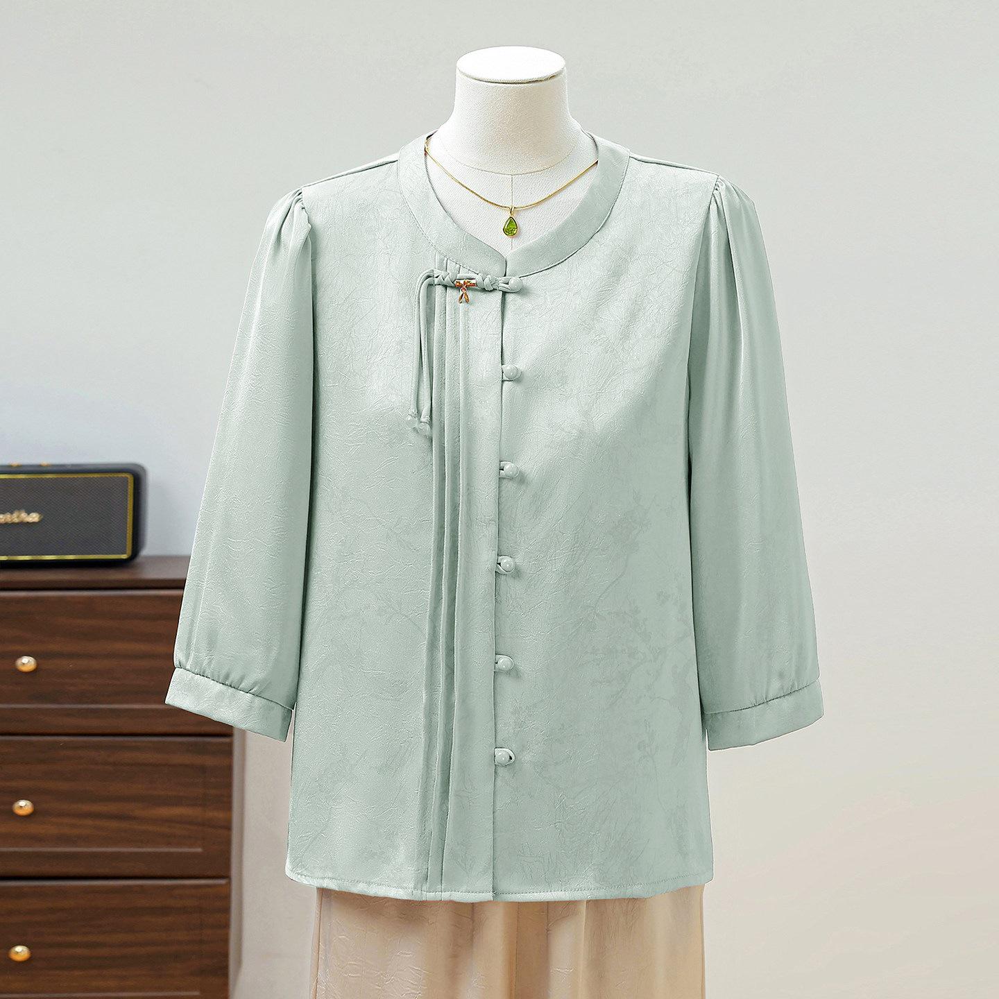 2026 Spring Chiffon Blouse: Seven-Sleeve National Style for Middle-Aged & Elderly Women 3XL (suggested 120-135 jin)
2026 Spring Chiffon Blouse: Seven-Sleeve National Style for Middle-Aged & Elderly Women 3XL (suggested 120-135 jin)