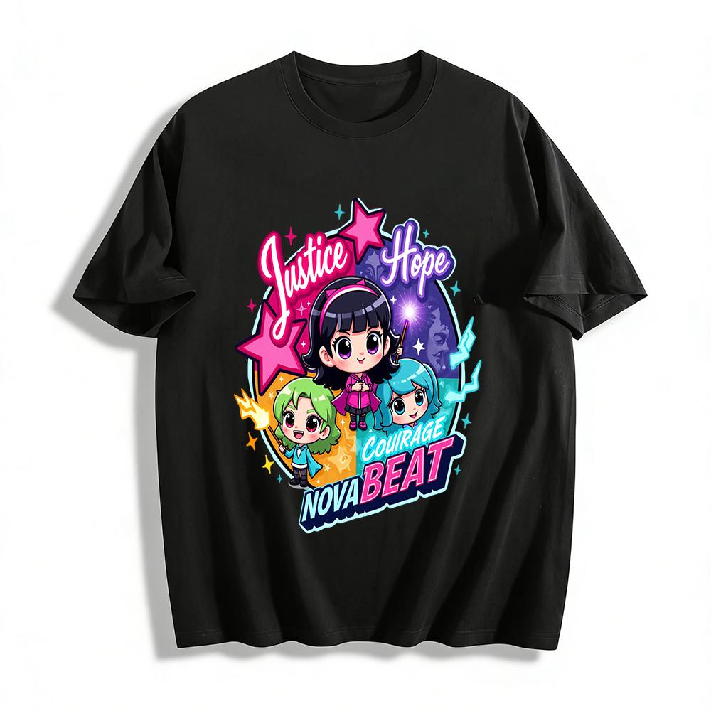 Nova Beat Justice Hope Courage Girls Graphic Tee Magic Themed Cartoon Print Casual Top For Kids Pure cotton T-shirt XXS
Nova Beat Justice Hope Courage Girls Graphic Tee Magic Themed Cartoon Print Casual Top For Kids Pure cotton T-shirt XXS