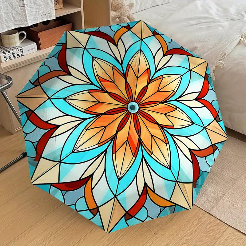 Glass Mandala Themed Folding Umbrella Fashion Auto-Open 8 Iron Ribs Plastic Handle Foldable Sunshade Perfect Christmas Gifts
Glass Mandala Themed Folding Umbrella Fashion Auto-Open 8 Iron Ribs Plastic Handle Foldable Sunshade Perfect Christmas Gifts