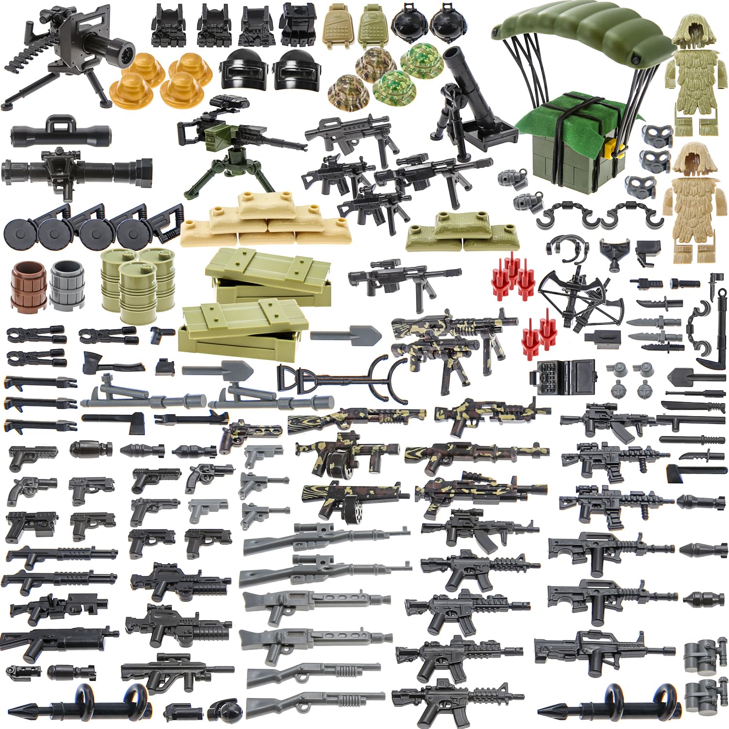 Ylutex 180-Piece Military Weapon Pack Accessory Kit Toy SWAT Team Building Blocks Toy Army Equipment Gear Set with Accessories Compatible with Key
Ylutex 180-Piece Military Weapon Pack Accessory Kit Toy SWAT Team Building Blocks Toy Army Equipment Gear Set with Accessories Compatible with Key
