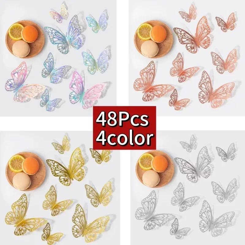 48pcs Gold Silver Hollow Butterfly Wall Stickers 3D Butterflies Bedroom Living Room Home Decoration Applique Wedding Decor
48pcs Gold Silver Hollow Butterfly Wall Stickers 3D Butterflies Bedroom Living Room Home Decoration Applique Wedding Decor