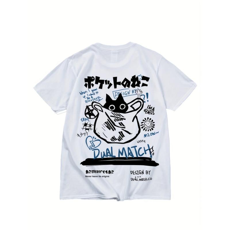 Women s Black Cat Print T-shirt, Casual Short Sleeve Cotton Blend Crew Neck Tee, Men s Clothing for Outdoor S
Women s Black Cat Print T-shirt, Casual Short Sleeve Cotton Blend Crew Neck Tee, Men s Clothing for Outdoor S