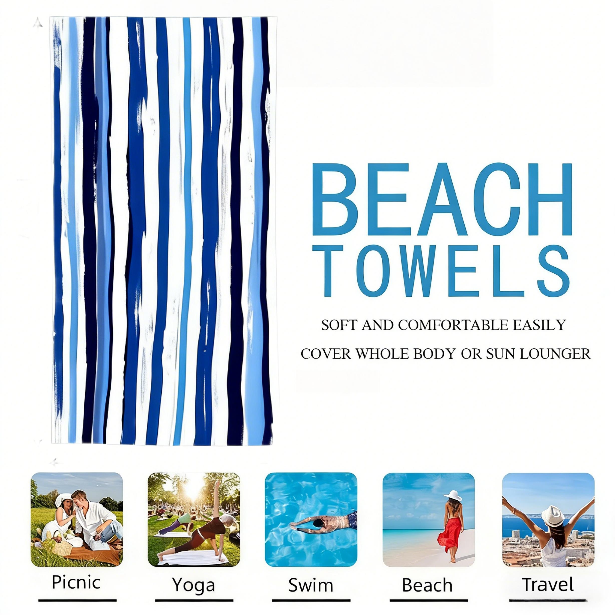 Stripe Print Absorbent Beach Towel Soft Skin Friendly for Beach Yoga Bath Pool Perfect Gift for Friends Family W30*H60(CM)
Stripe Print Absorbent Beach Towel Soft Skin Friendly for Beach Yoga Bath Pool Perfect Gift for Friends Family W30*H60(CM)