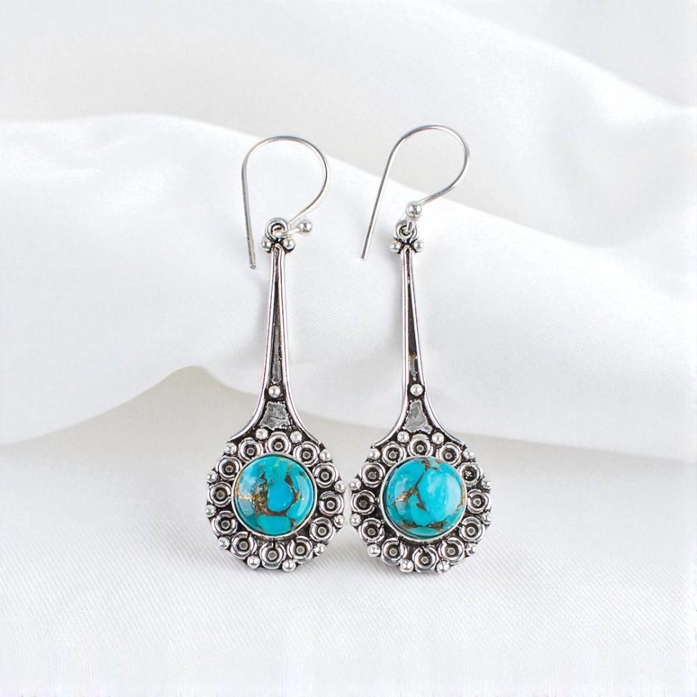 Редкий самоцвет голубой медной бирюзы, ювелирные изделия из стерлингового серебра 925 пробы, серьги 2,52 EE-77-40
Редкий самоцвет голубой медной бирюзы, ювелирные изделия из стерлингового серебра 925 пробы, серьги 2,52 EE-77-40