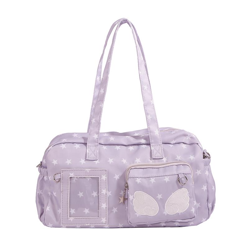 Kawaii Pink Star Print Shoulder Bag for Women Cute Angel Wing Decor Nylon Tote Bag Large Capacity Crossbody Bag School Travel
Kawaii Pink Star Print Shoulder Bag for Women Cute Angel Wing Decor Nylon Tote Bag Large Capacity Crossbody Bag School Travel