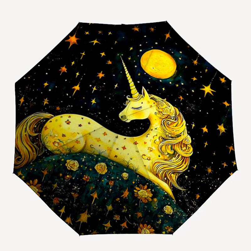 1PC Unicorn Fantasy Automatic Folding Umbrella Portable Collapsible 8-Rib Umbrella for All Seasons, Casual Outdoor Accessory, A03
1PC Unicorn Fantasy Automatic Folding Umbrella Portable Collapsible 8-Rib Umbrella for All Seasons, Casual Outdoor Accessory, A03