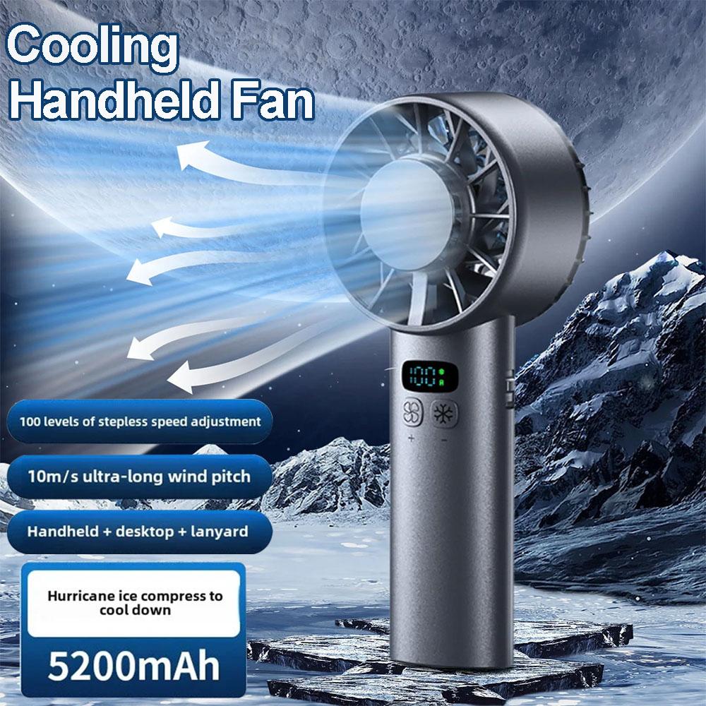 5200mah Ice Compress Handheld Fan High Speed Cooling USB Rechargeable Portable LED Digital Display Travel Outdoor Mini Fans чорний
5200mah Ice Compress Handheld Fan High Speed Cooling USB Rechargeable Portable LED Digital Display Travel Outdoor Mini Fans чорний